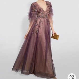 PatBo Embellished Tulle Evening Gown